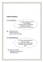 English worksheet: Types of Sentences