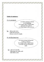 English Worksheet: Types of Sentences