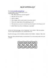 English Worksheet: Irish Mythology