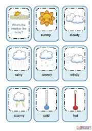 English Worksheet: Weather flashcards