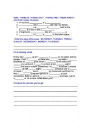 English Worksheet: my town and my day