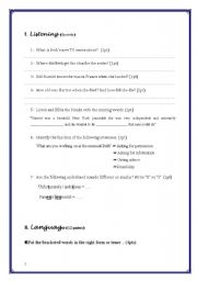 English Worksheet: test 2 for 2nd year