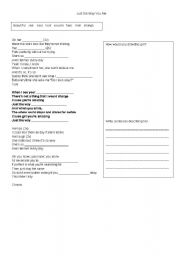 English worksheet: Song Activity - Just the Way You Are