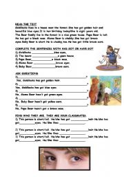 English Worksheet: have got / has got exercises