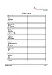 English worksheet: Connectors