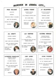 English Worksheet: MURDER  IN  GENOA  CITY... ( 5 pages )