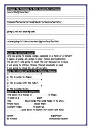 English worksheet: going to