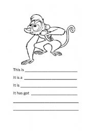 English Worksheet: Abu description (Aladdin) - description of characters