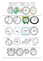 English Worksheet: WHAT TIME IS IT?