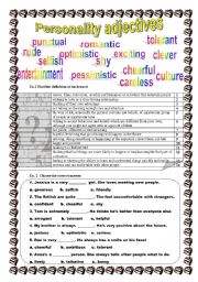 Personality adjectives