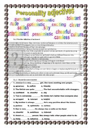 English Worksheet: Personality adjectives