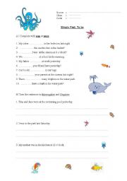 English Worksheet: To Be  Simple Past