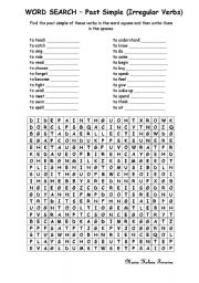 English Worksheet: WORD SEARCH - Past Simple