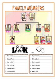 English Worksheet: FAMILY MEMBERS