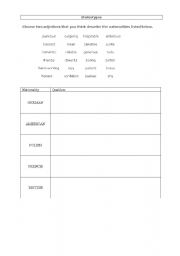 English Worksheet: Stereotypes