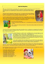 English Worksheet: Little Red Riding Hood - listening, reading and writing activity