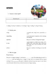 English worksheet: Sports