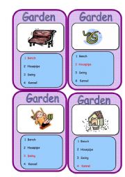 English Worksheet: Go fish game Rooms and furniture SET 5/5