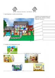 English Worksheet: Alys house / rooms of the house / bedroom description