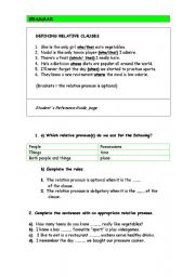 English Worksheet: Relative clauses