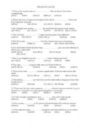 English Worksheet: relative clause