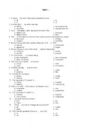 English Worksheet: Multiple choice test