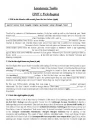 English Worksheet:  language tasks for bac pupils  unit 1 :holidaying , art shows , space travel