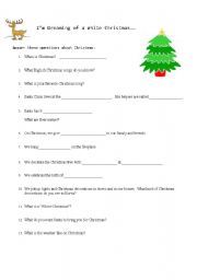 English worksheet: Christmas Worksheet