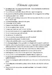 English Worksheet: useful idioms and their meanings