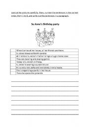 English Worksheet: Su Annes Birthday