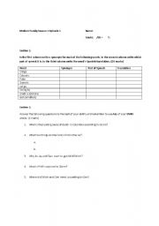 English worksheet: Worksheet for Modern Family series (Season 2 Episode 14)