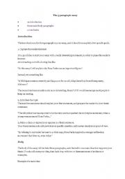English Worksheet: The 5 Paragraph Essay
