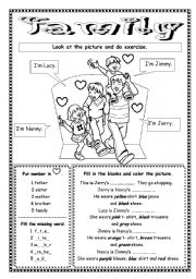 English Worksheet: Family