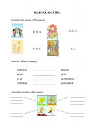 English Worksheet: Seasons, months