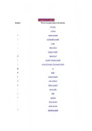 English worksheet: basic symbols