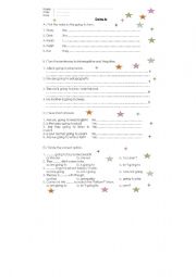 English worksheet: Going to