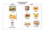 English Worksheet: THINGS TO EAT & DRINK. LACTEAL & PASTA