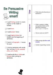 English Worksheet: Persuasive writing bookmark