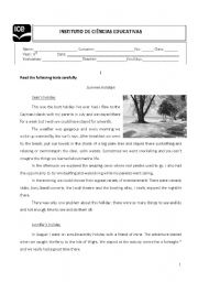 English Worksheet: test - 8.th year