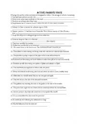 English Worksheet: PASSIVE VOICE