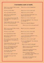 English Worksheet: conversation on health