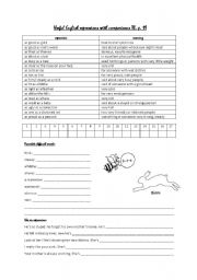 English worksheet: expressions with comparisons