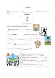 English worksheet: pronouns