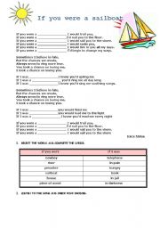 English Worksheet: Worksheet on the song 