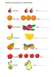 English Worksheet: FRUITS 