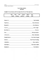 English Worksheet: Comparatives