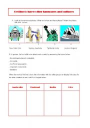 English Worksheet: Getting to know other cultures