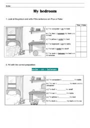 English Worksheet: My bedroom