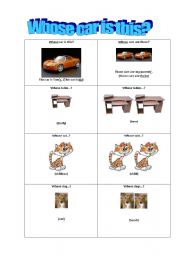 English worksheet: Whose car is this?