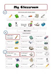 English Worksheet: Classroom Objects